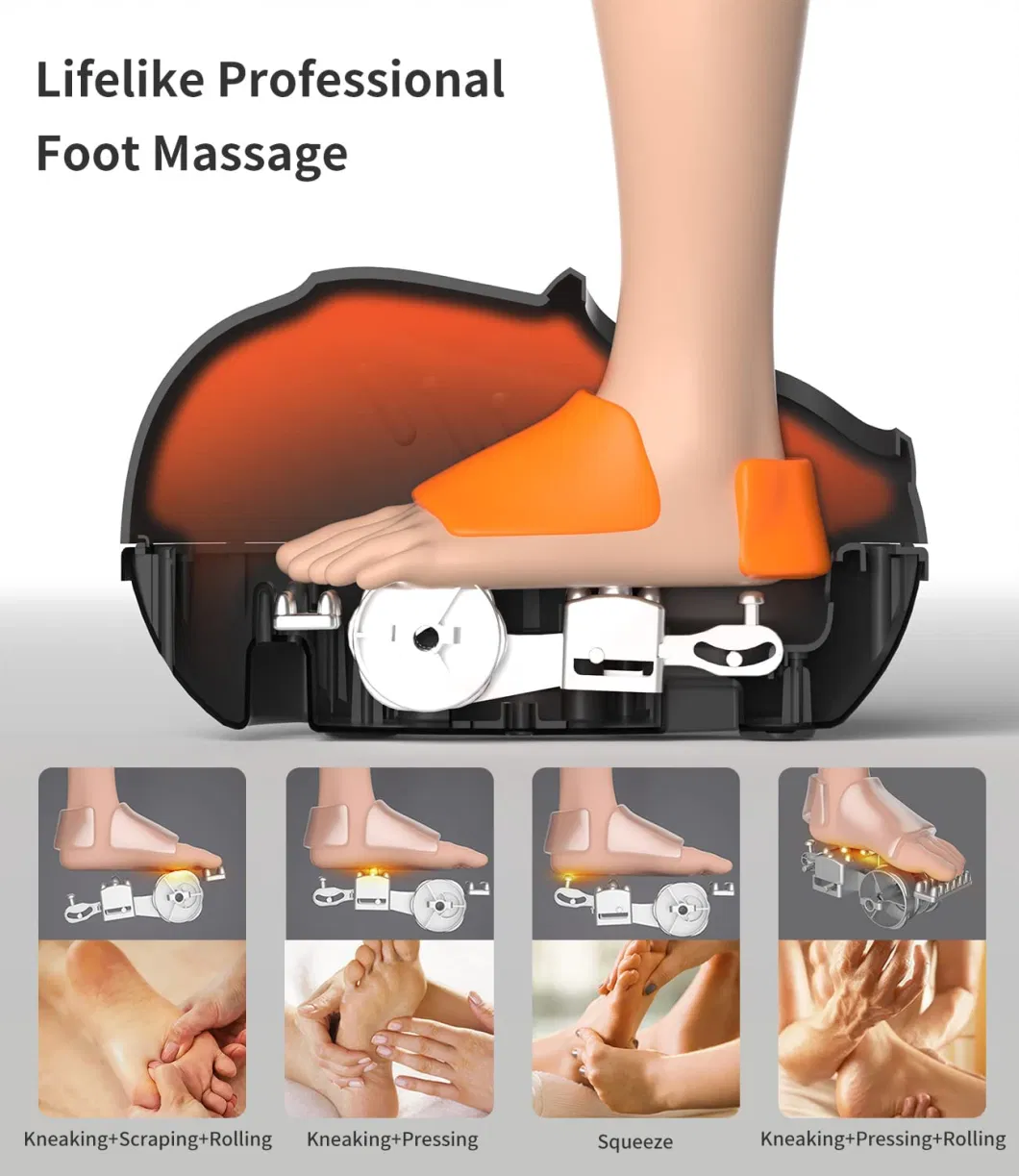 New Foot Massager with Leather Surface Light Weight Kneading Shiatsu Heat Vibration