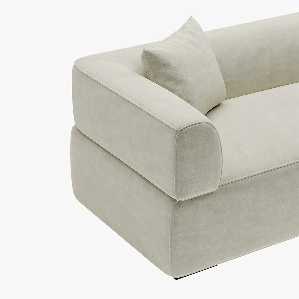 110.23&quot; Minimalist Deep Seat Sofa with Couch with Roll Arm, Anti-Scratch and Water-Proof Fabric, Beige