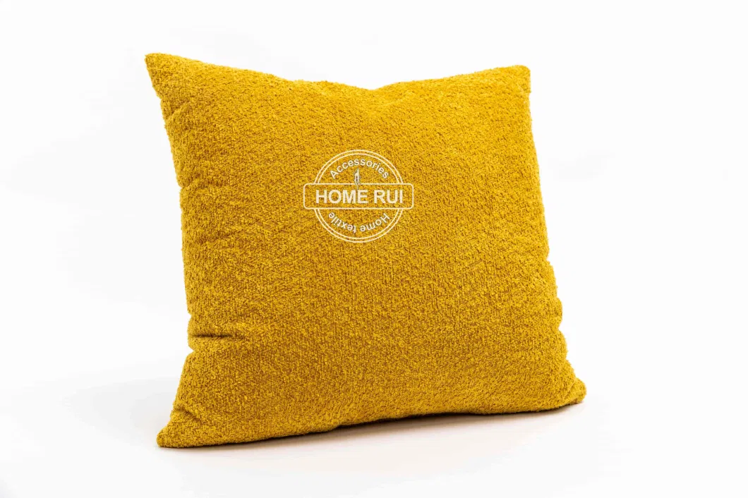 Wholesale Custom Home Textile D&eacute; Cor Mustard Cozy Boucle Pillow Cushion for Living Room Sofa Bed Chair Couch Decorative Throw