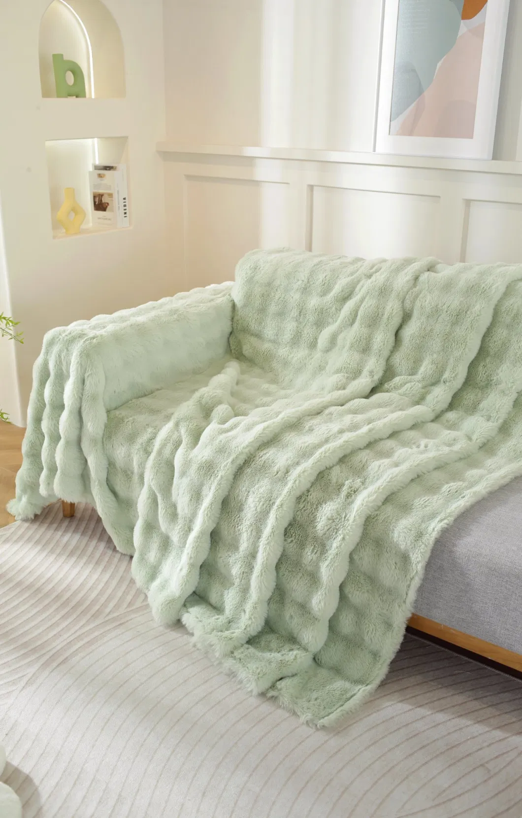 Soft Faux Fur Throw Blanket Sofa Cover