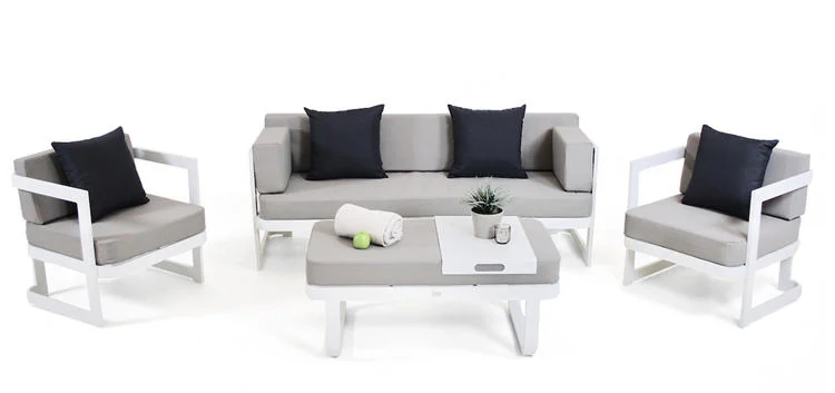 Waterproof Light Grey Modular Outdoor Aluminum Sofa Garden Lounge Furniture Patio Couch
