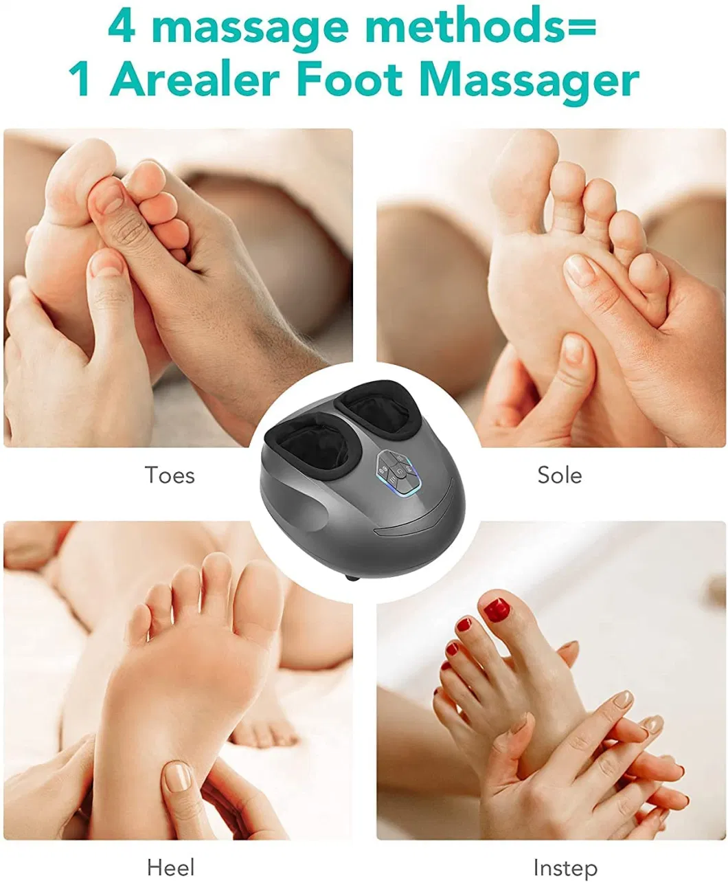 Shiatsu Foot Massager Machine with Heat - Feet Massager for Plantar Fasciitis, Neuropathy Pain Relief and Blood Circulation