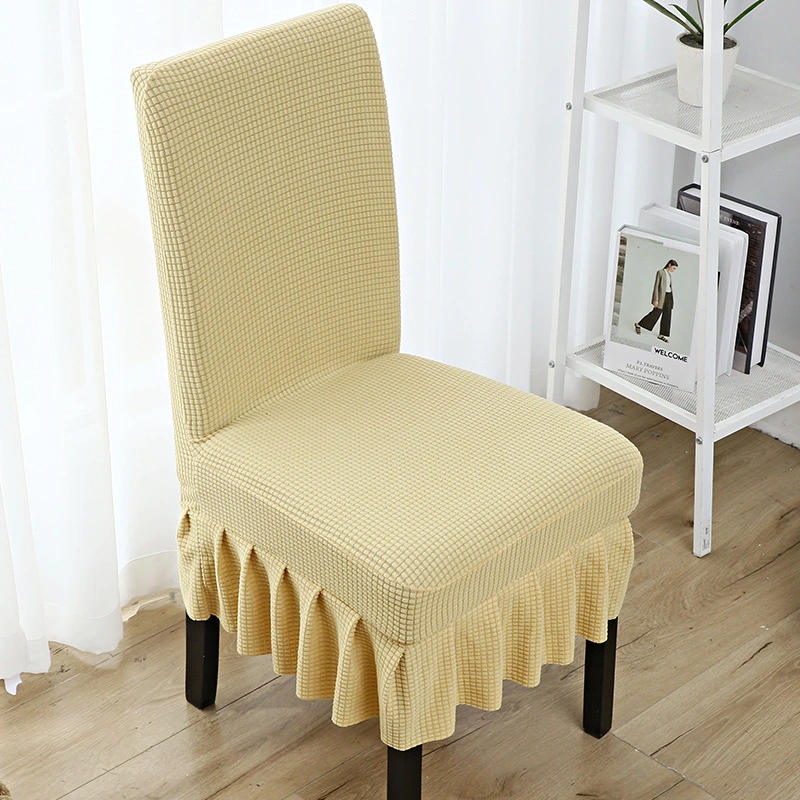 Wholesale High Quality Solid Plain Skirt Chair Cover Living Room Banquet Wedding Stretchable Chair Cover