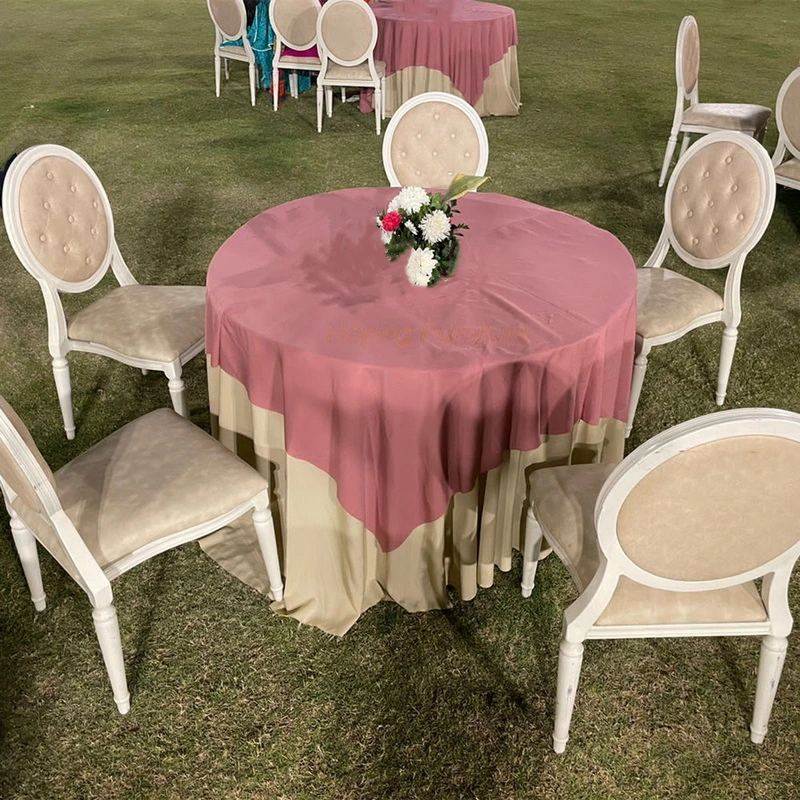 Resin Plastic Banquet Chair Cover Black Pink Waterproof Washable Polyester Tablecloth