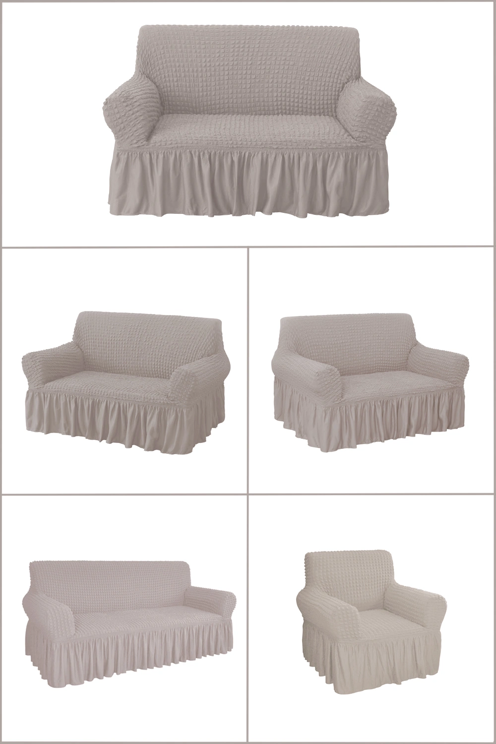 Fashion Anti-Skid Sectional 3 Piece Spandex Home Sofa Set Covers