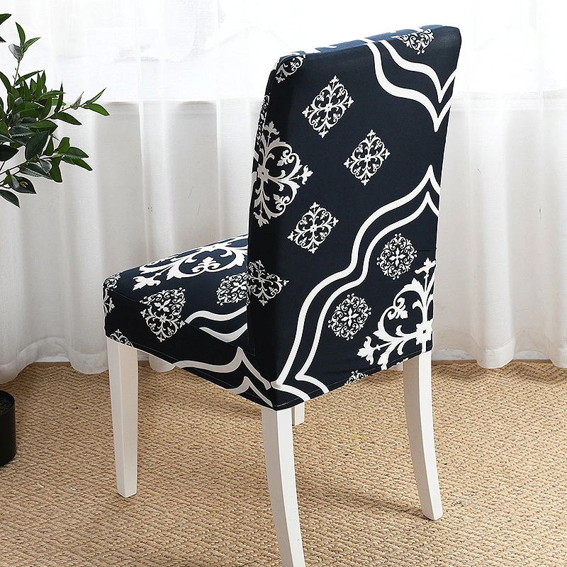 Wholesale China Cheap Cost Stretch Chair Cover 3D Printing Half Back Elastic Chair Seat Cover for Home Hotel