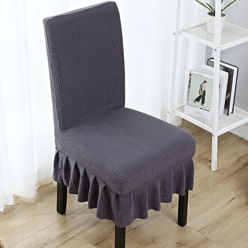 Wholesale High Quality Solid Plain Skirt Chair Cover Living Room Banquet Wedding Stretchable Chair Cover