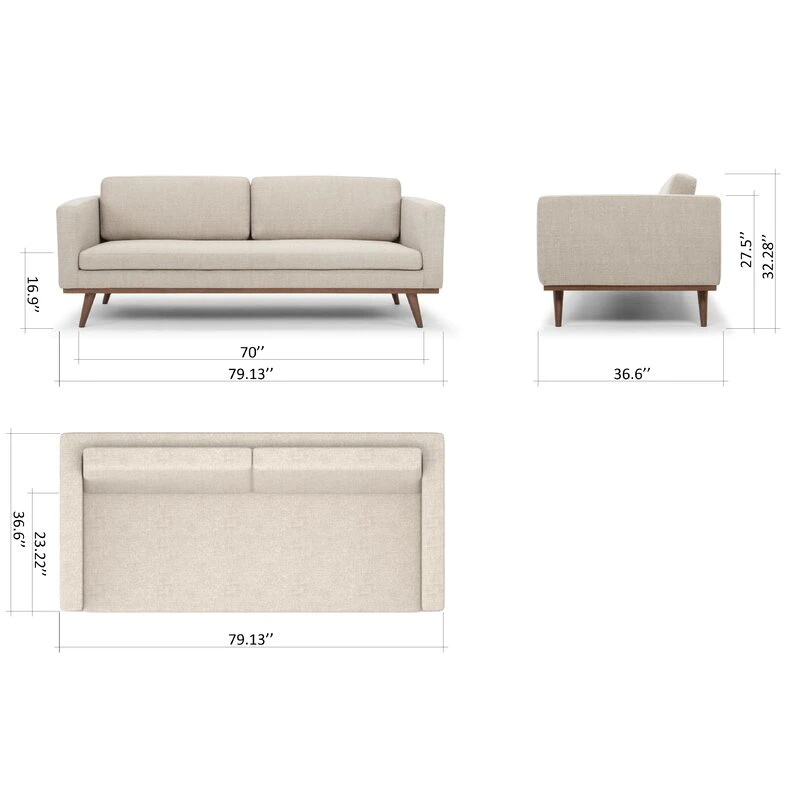 Hot Sales Modern Furniture Solid Wood Fabric Seat Sofa for Office