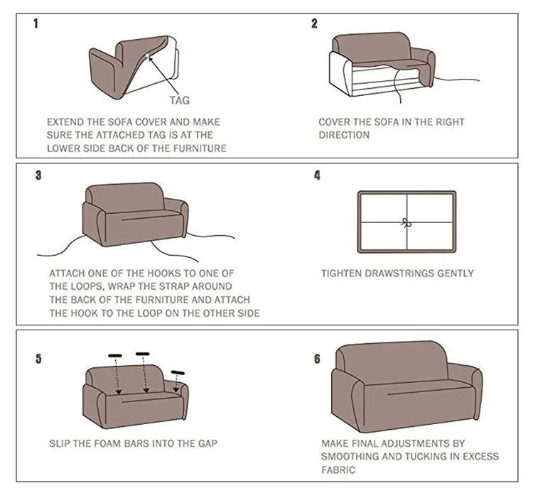 Custom Easy Fit Stretch Furniture Slipcover, Non-Slip Jacquard Ruffle Elastic Sofa Cover