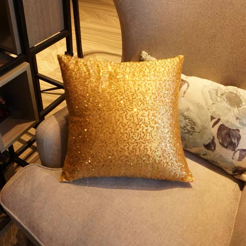 Amazon Hot Plain 3D Glitter Reversible Sequin Sofa Couch Throw Pillow Cushion Cover