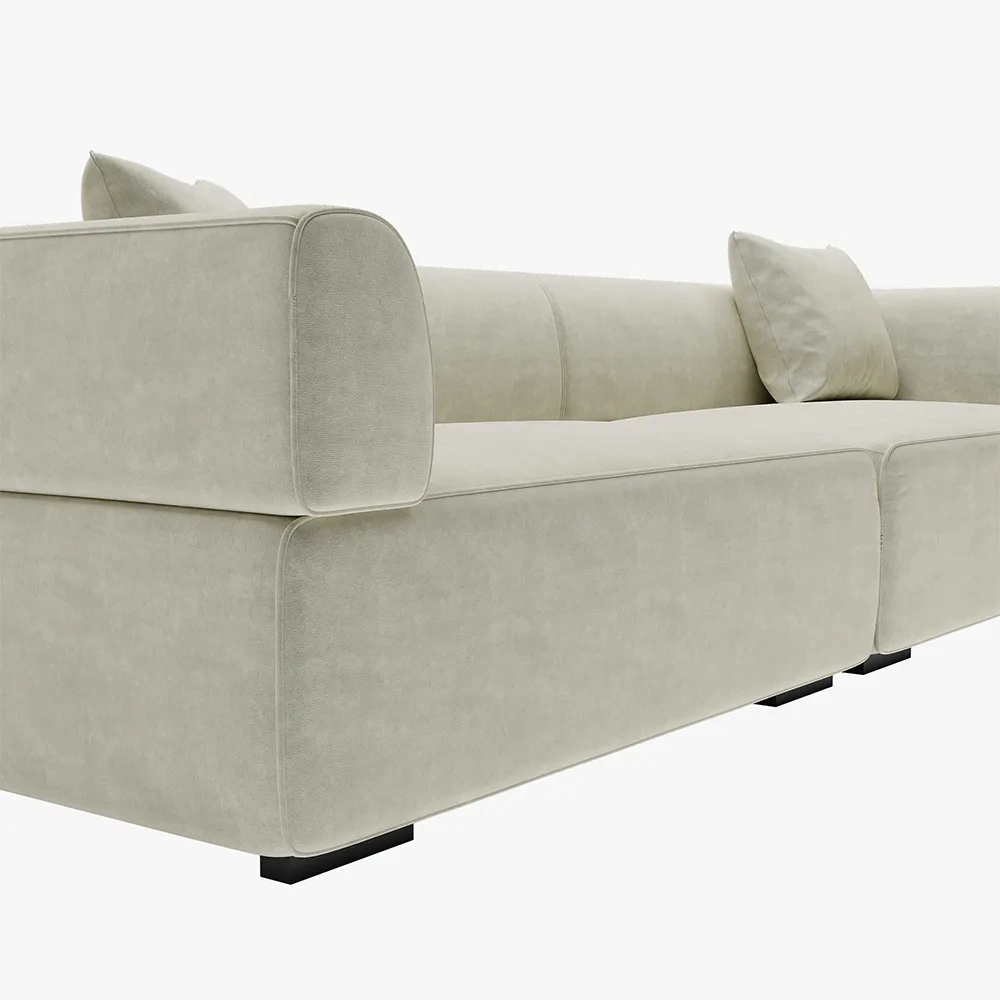 110.23&quot; Minimalist Deep Seat Sofa with Couch with Roll Arm, Anti-Scratch and Water-Proof Fabric, Beige