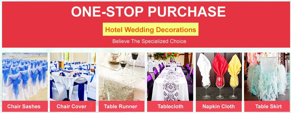 Black Color Wedding Elastic Banquet Folding Table Covers Sashes