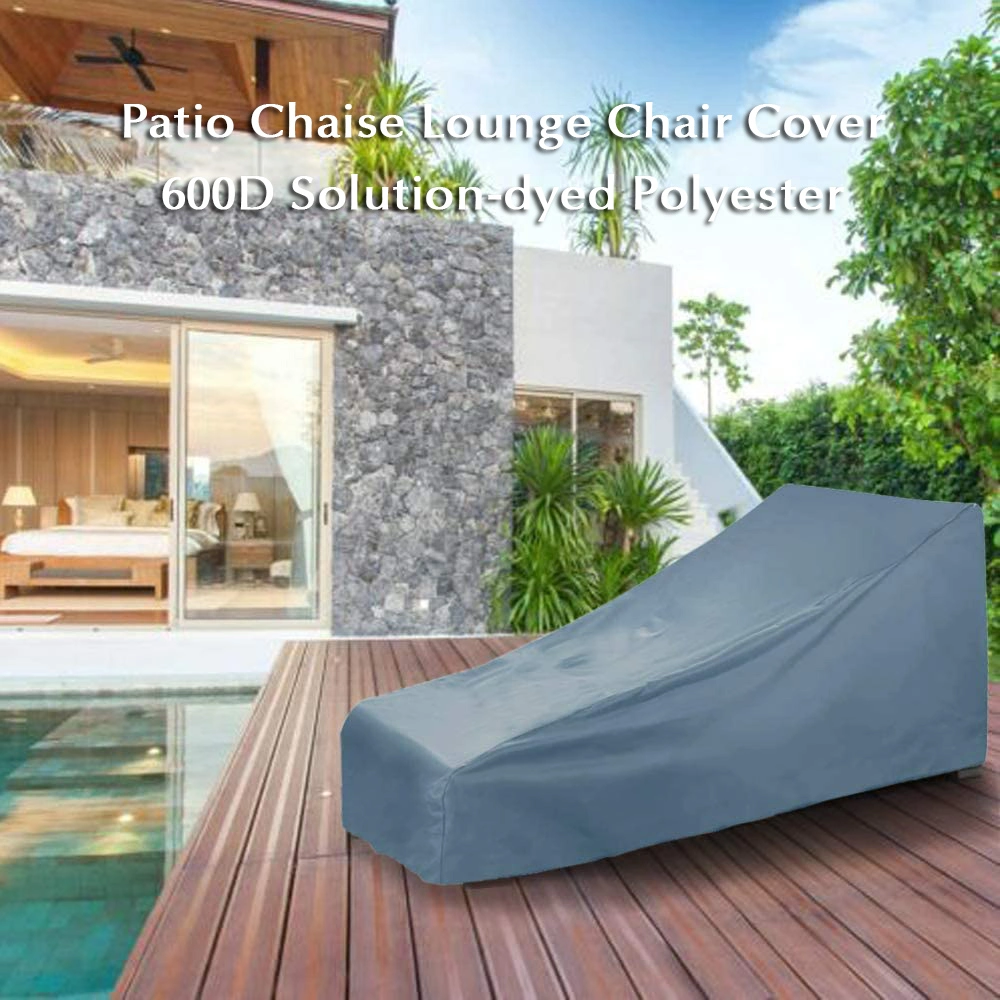 Dandelion Wholesale Custom 600d Waterproof Ripstop Dustproof Patio Chaise Lounge Chair Cover