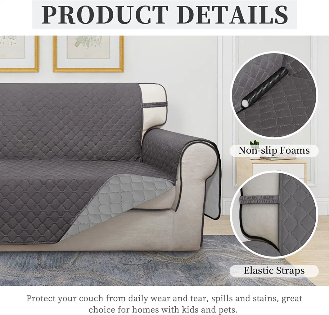 Sofa Cover Waterproof Furniture Protection Polyester Ultrasonic Quilted Sofa Slipcover