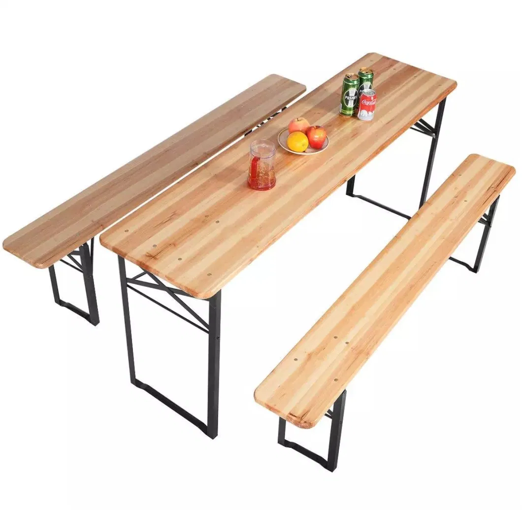 Garden Wooden Beer Table with Bench Patio Table Set
