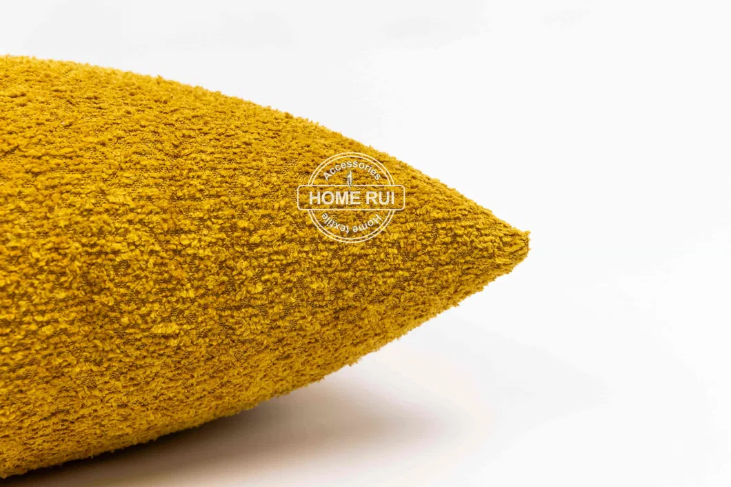 Wholesale Custom Home Textile D&eacute; Cor Mustard Cozy Boucle Pillow Cushion for Living Room Sofa Bed Chair Couch Decorative Throw