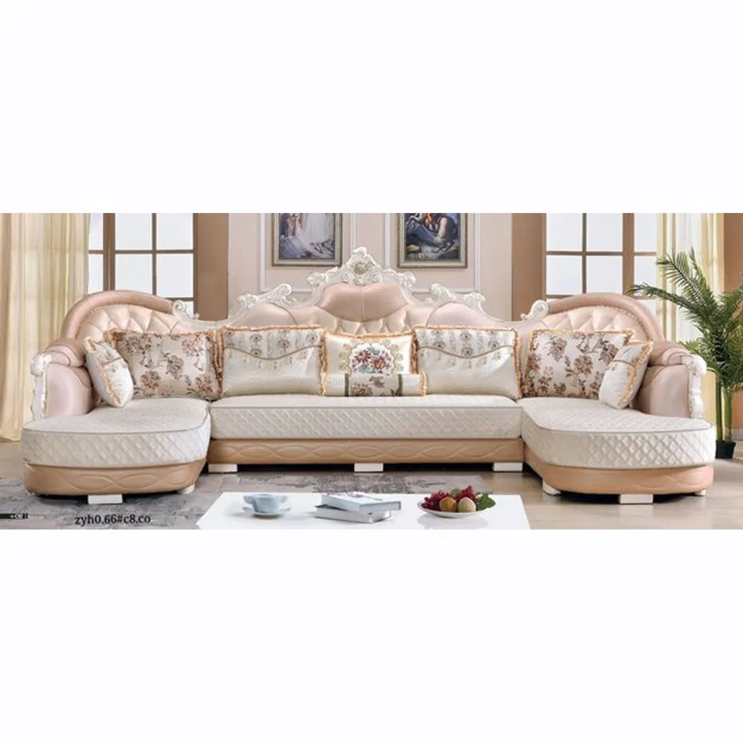 Solid Wood Frame, Leather Detachable Washable European Design, Luxurious Sofa