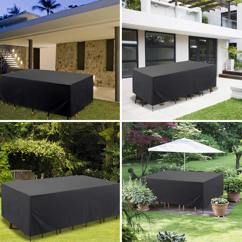 Custom 600d Polyester Waterproof All-Seasons Outdoor Garden Furniture Covers Patio Table and Chair Set Cover