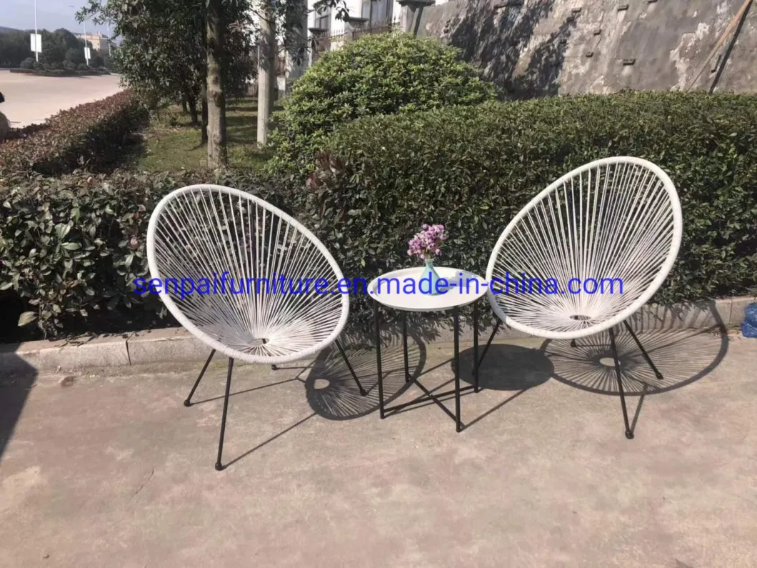 Indoor Outdoor Oval Weave Lounge Patio Papasan Chair Wicker Sun Chair Bistro Set Rattan Acapulco Chair