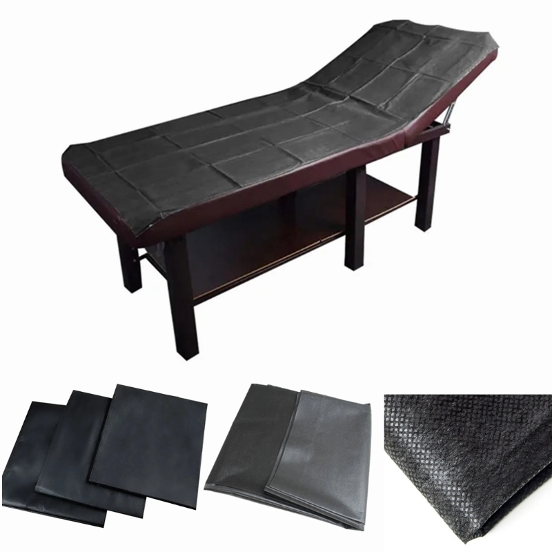 Disposable Plastic Elasticated Black Fitted Tattoo Bed Chair Covers