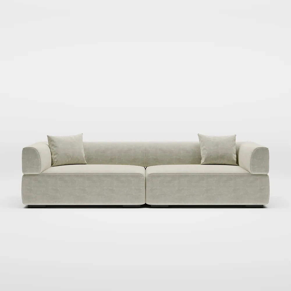 110.23&quot; Minimalist Deep Seat Sofa with Couch with Roll Arm, Anti-Scratch and Water-Proof Fabric, Beige