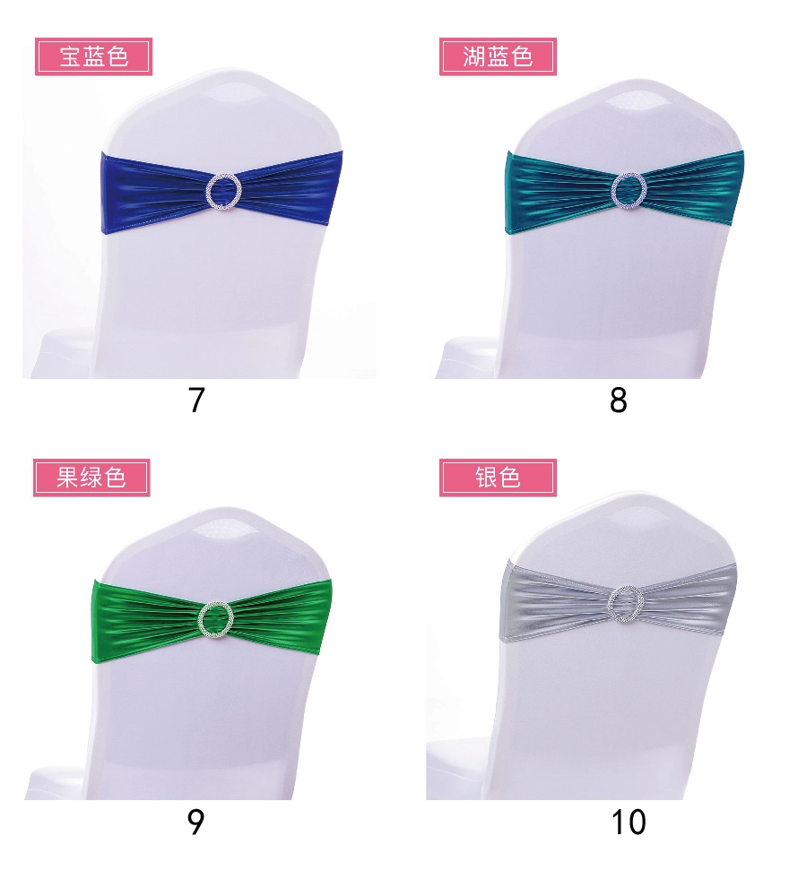 Decorational Metallic Spandex Sash with Buckle for Chair of Wedding and Banquet