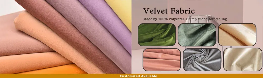 Velvet Sofa Cover Design for Home Textile Upholstery Velour Fabric 100% Polyester Plain Knitted DTY Roll Packing