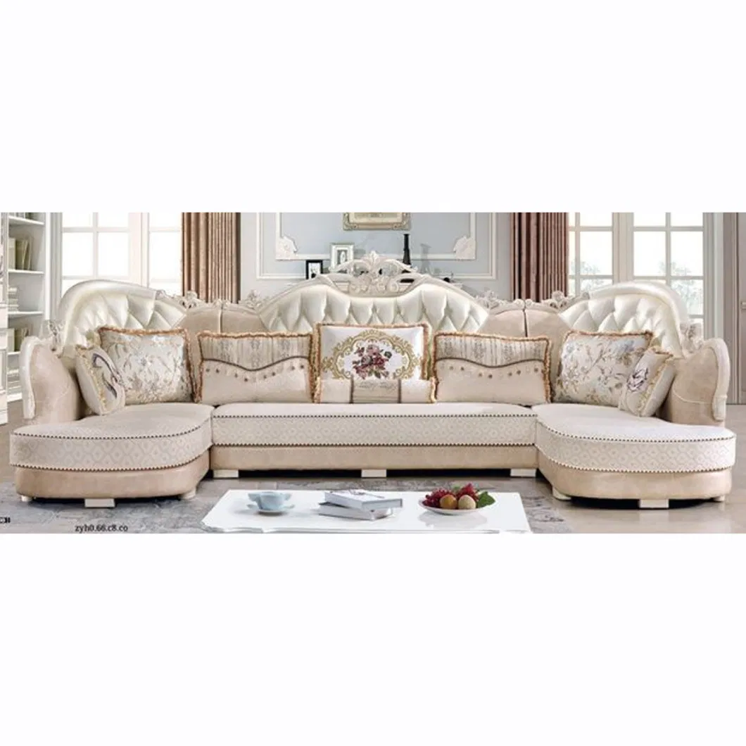 Solid Wood Frame, Leather Detachable Washable European Design, Luxurious Sofa