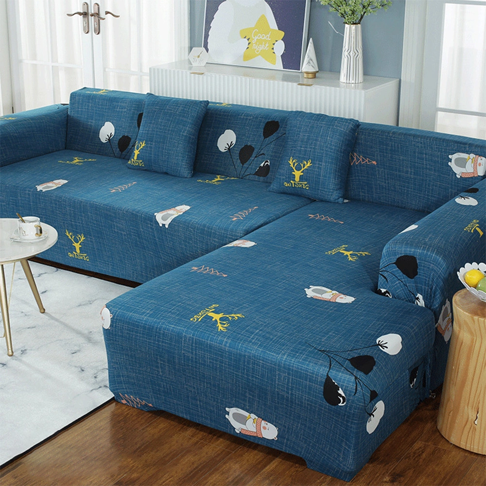 Wholesale Custom Printed Color Sofa Stretch Couch Cover for House Cleaning