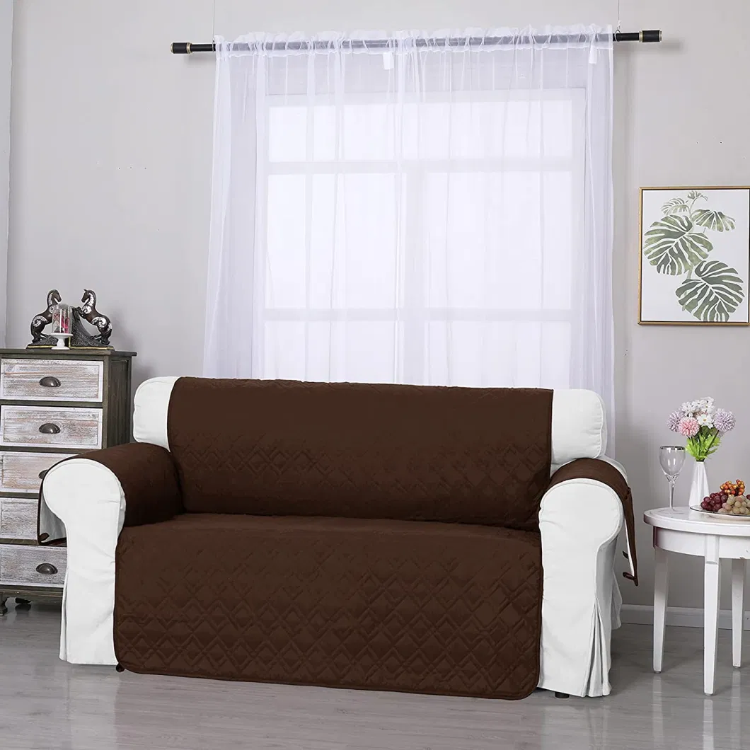 Couch Cover Sofa Slipcover Non-Slip Cover for Leather Sofa Microfiber Furniture Protector