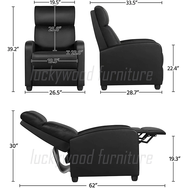 Custom Massage Rocking Swivel Chair with Recline Function in Leather, Fabric