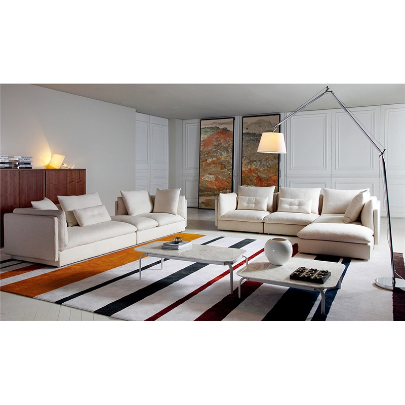 High-End Contemporary Loose Couch Feather Down Filling High-Class Sectional Sofas Italian Style Modular Sofa for Villa
