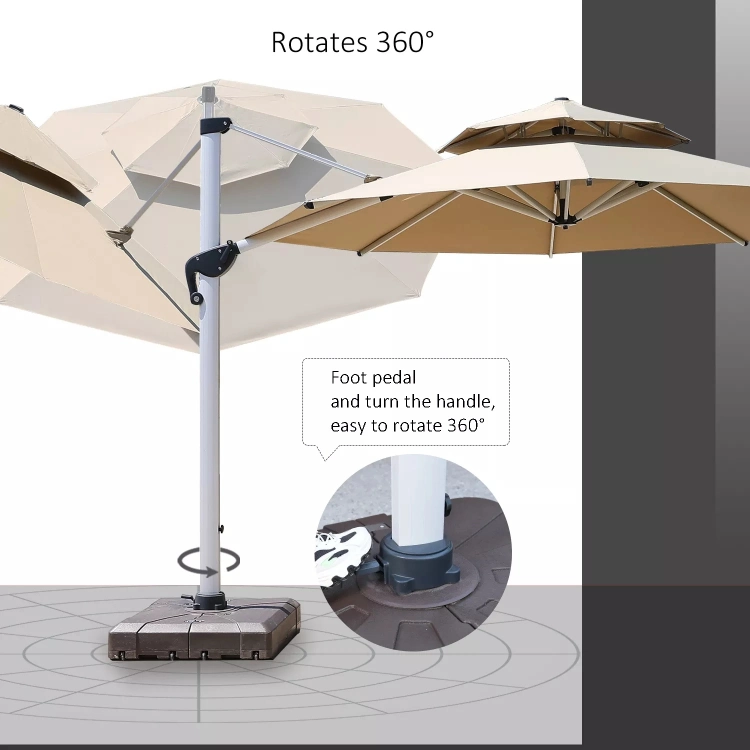 Manufacture Market Custom Weatherproof Umbrella Logo Customised Outside Patio Umbrella Base White Umbrellas