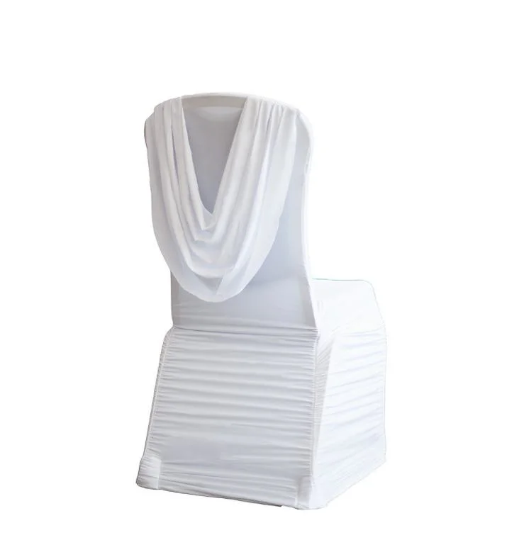 Wholesale Back Ruffled Universal Wedding Decoration Spandex Chair Covers for Party Banquet