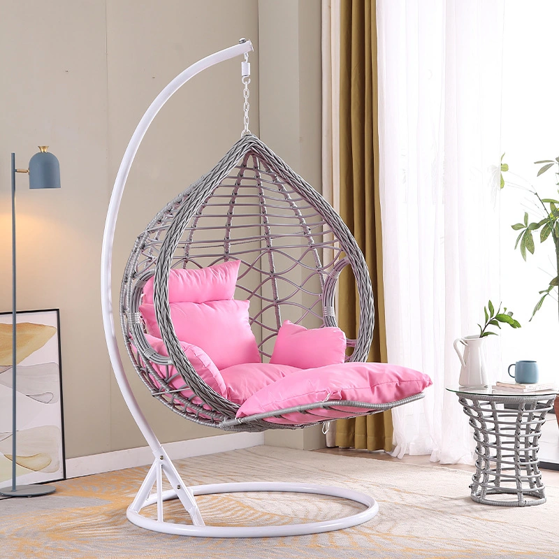 Hanging Chair Outdoor Indoor Wicker Tear Drop Hanging Chair with Stand