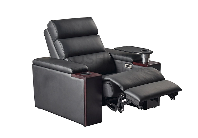 Luxury Multifunctional Chair VIP Home Theater Seats with Wooden Tray Table
