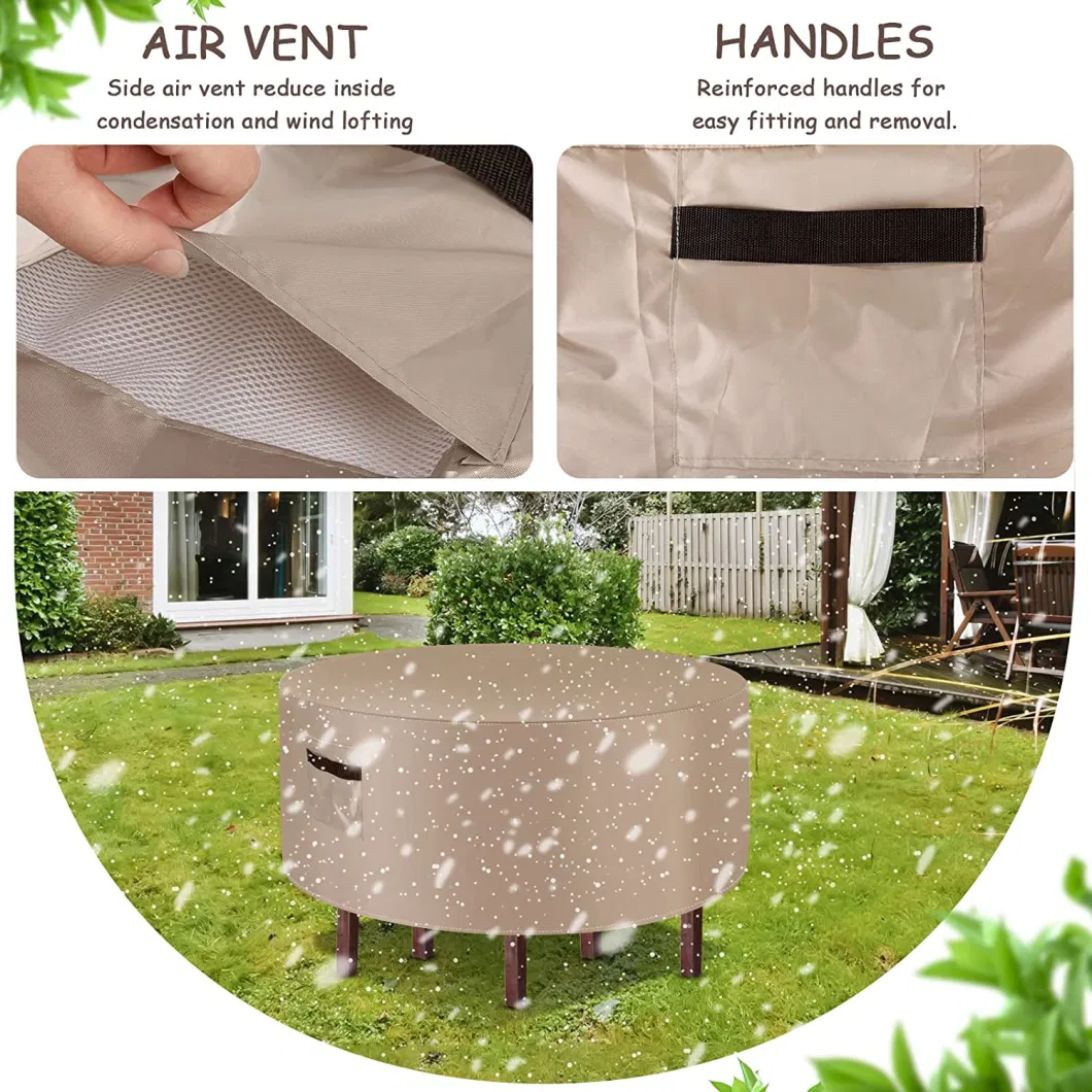 Outdoor Circular Furniture Waterproof Table Cover, Heavy-Duty Oxford Cloth Chair Cover, Furniture Table Cover, UV Resistant