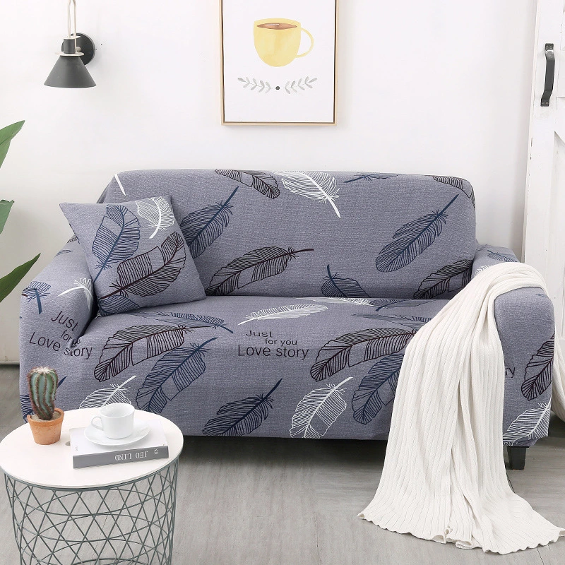 Classic Wave Print Stretch Corner Sofa Cover, Cushion Pillow Sofa Cover