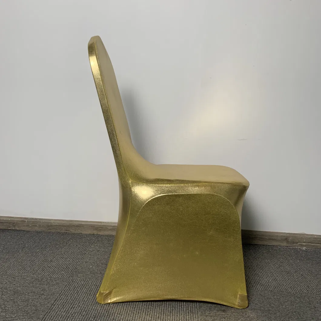 Wholesale Metallic Chair Cover Gold Spandex Banquet Chair Cover for Wedding