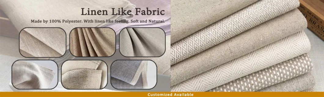100% Polyester Tear-Resistant Warp Knitted Linen Fabrics of Different Types for Chair Sofa Cover