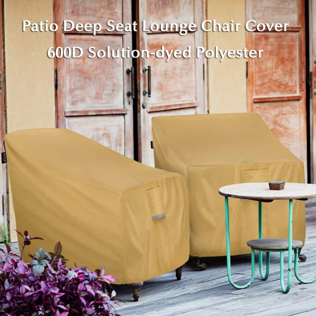Dandelion Wholesale Custom 600d Waterproof Patio Deep Seat Lounge Chair Cover