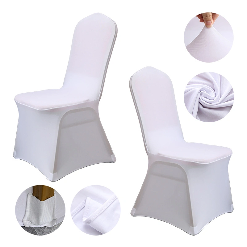 Wholesale Wedding Supplies Universal Chair Cover Christmas Banquet Spandex Navy Solid Chair Cover