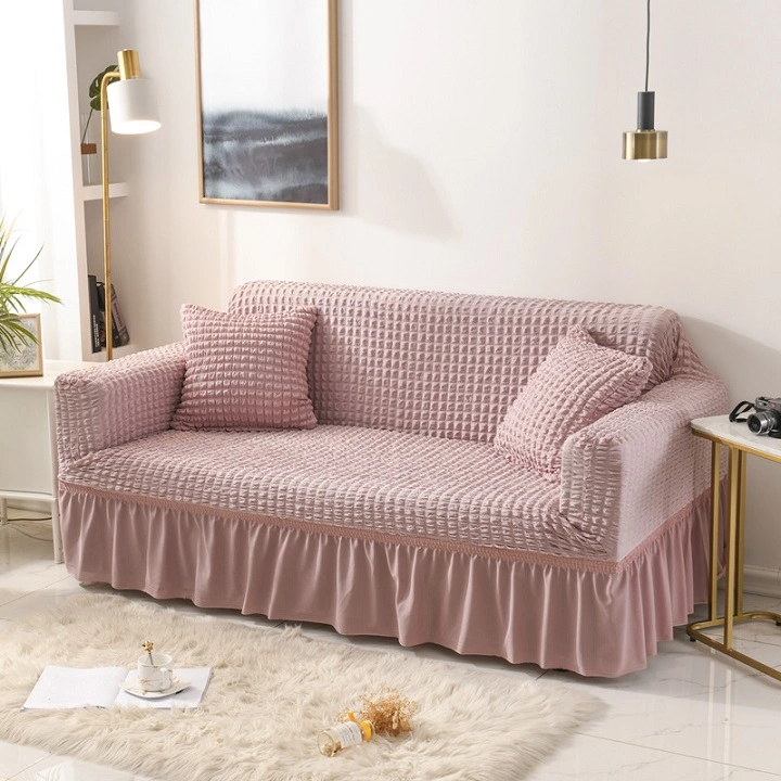 High Quality Polyester Stretchable Sofa Cover Fabric, 3 Seater Protective Skirt Slipcover Sofa Cover