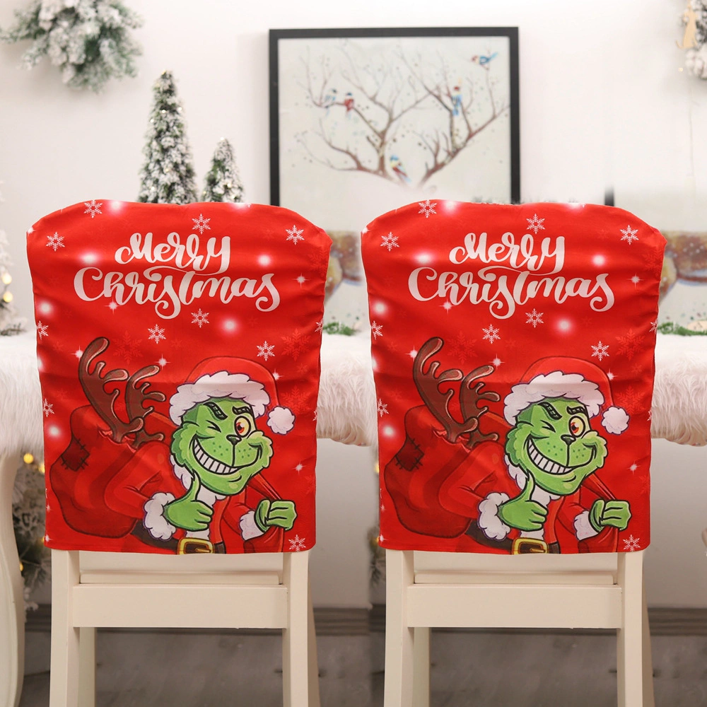 Snowman Oldman Bear Christmas Festival Chair Cover for Decoration