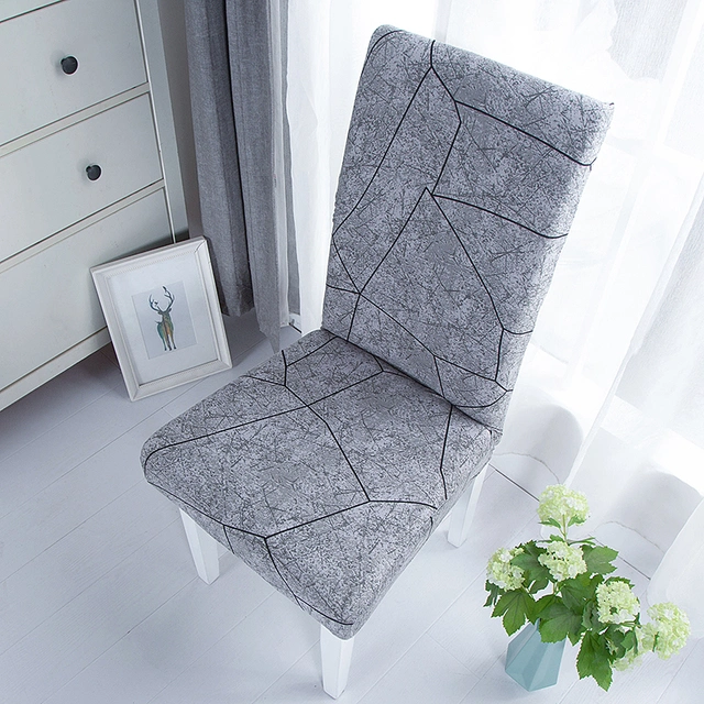 Modern Geometric Spandex Elastic Chair Cover Waterproof Plain Stretchable Chair Cover Hotel Dining Room Chair Cover