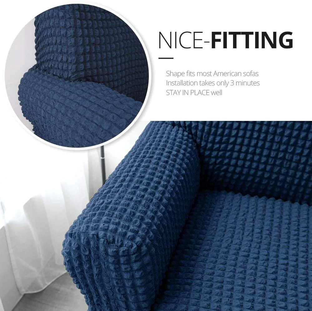 Luxury Solid Color Elastic Sofa Cover Water Proof Living Room L Shape Streachable Sofa Cover