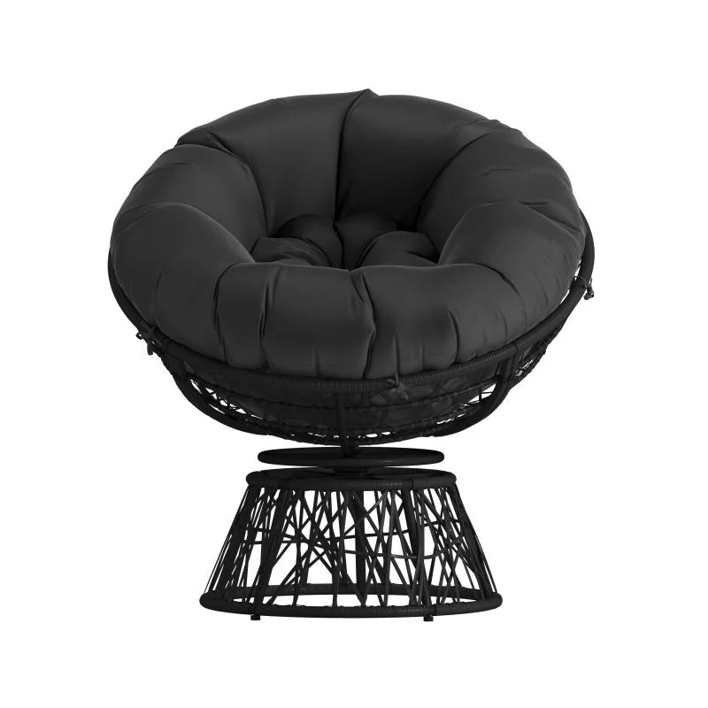 Outdoor Furniture Rattan Comfort Series Swivel Patio Chair with with Black Cushion