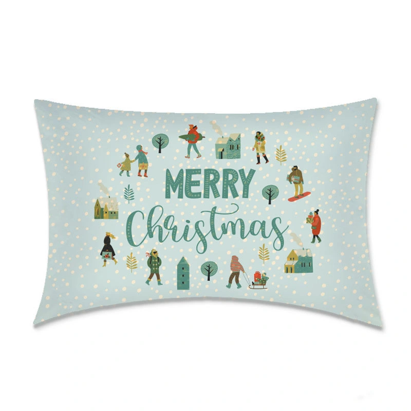 Christmas Decoration Polyeater Holiday Cushion Covers Pillow Case for Sofa Couch Chair Car