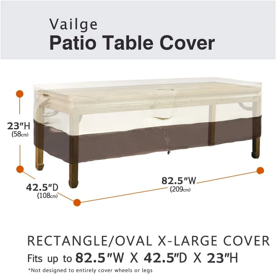 Outdoor Garden Table and Chair Protective Cover Made of Oxford Cloth Material 420d Oxford Cloth Beige Waterproof and Sunscreen