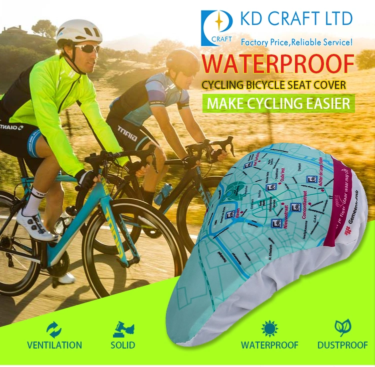 High Quality Personalized Custom Memory Foam Polyester or PVC Waterproof Foldable Promotional Bike Seat Saddle Rain Cover